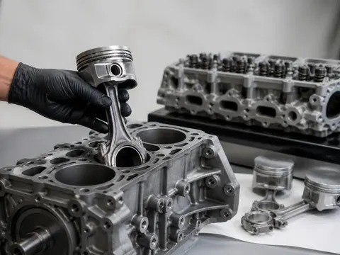 Torque wrench tightening an engine component during engine repair/rebuilt/replacement