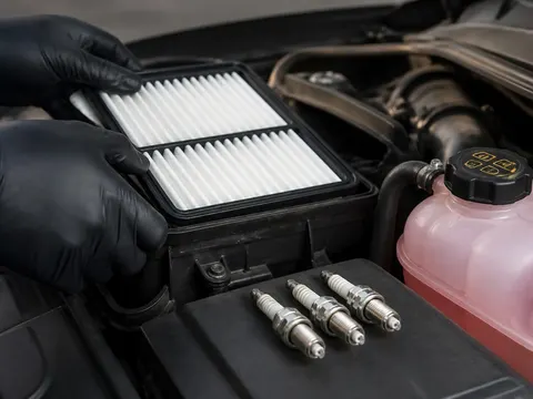 Coolant refractometer testing vehicle fluid during preventive maintenance